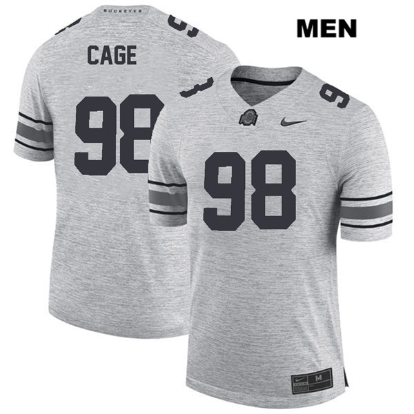 Ohio State Buckeyes Men's Jerron Cage #98 Gray Authentic Nike College NCAA Stitched Football Jersey SC19M17YD